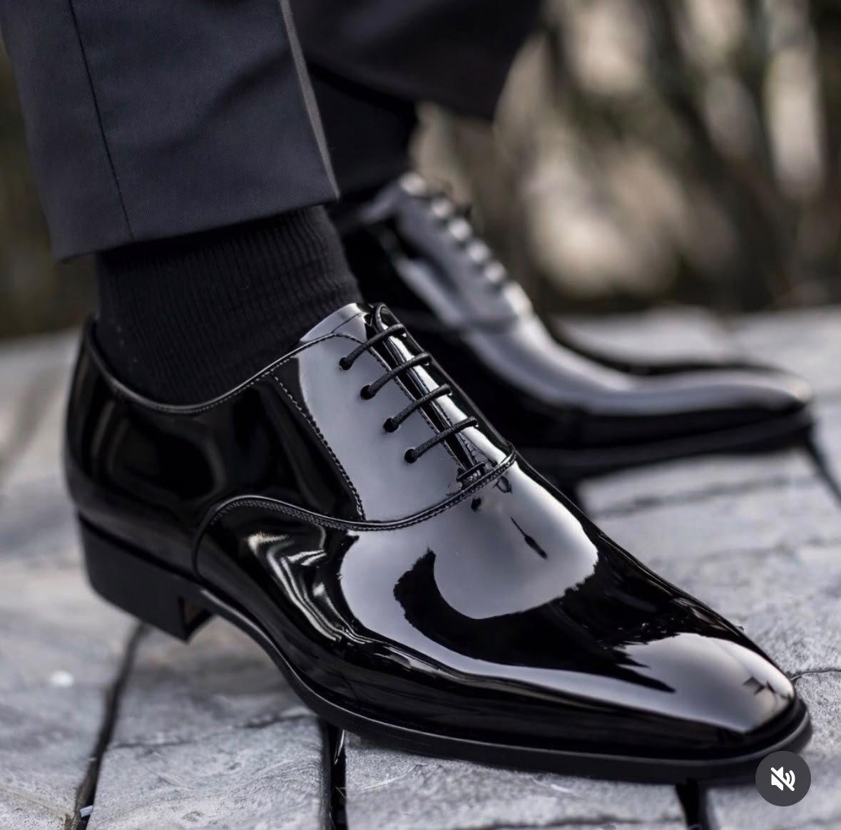 Black Patent Leather Whole-Cut Oxford Dress Shoes