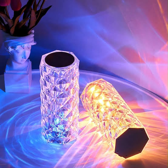 Crystal Diamond Rose Lamp – RGB LED Atmosphere Night Light