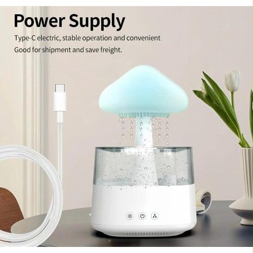 Big Size Rain Cloud Humidifier – LED Mushroom Cloud Aromatherapy Diffuser