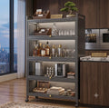 Luxury 4-Tier Rolling Bar & Storage Shelf