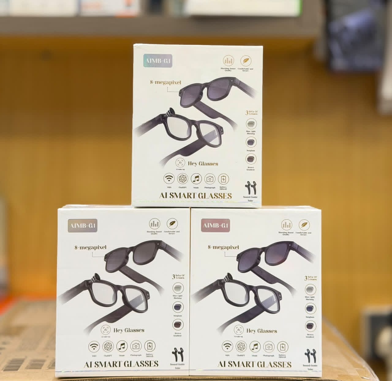 Sky Shine AIMB-G1 AI Smart Glasses – 1080P Camera, ChatGPT, WiFi, Bluetooth & AI Translation