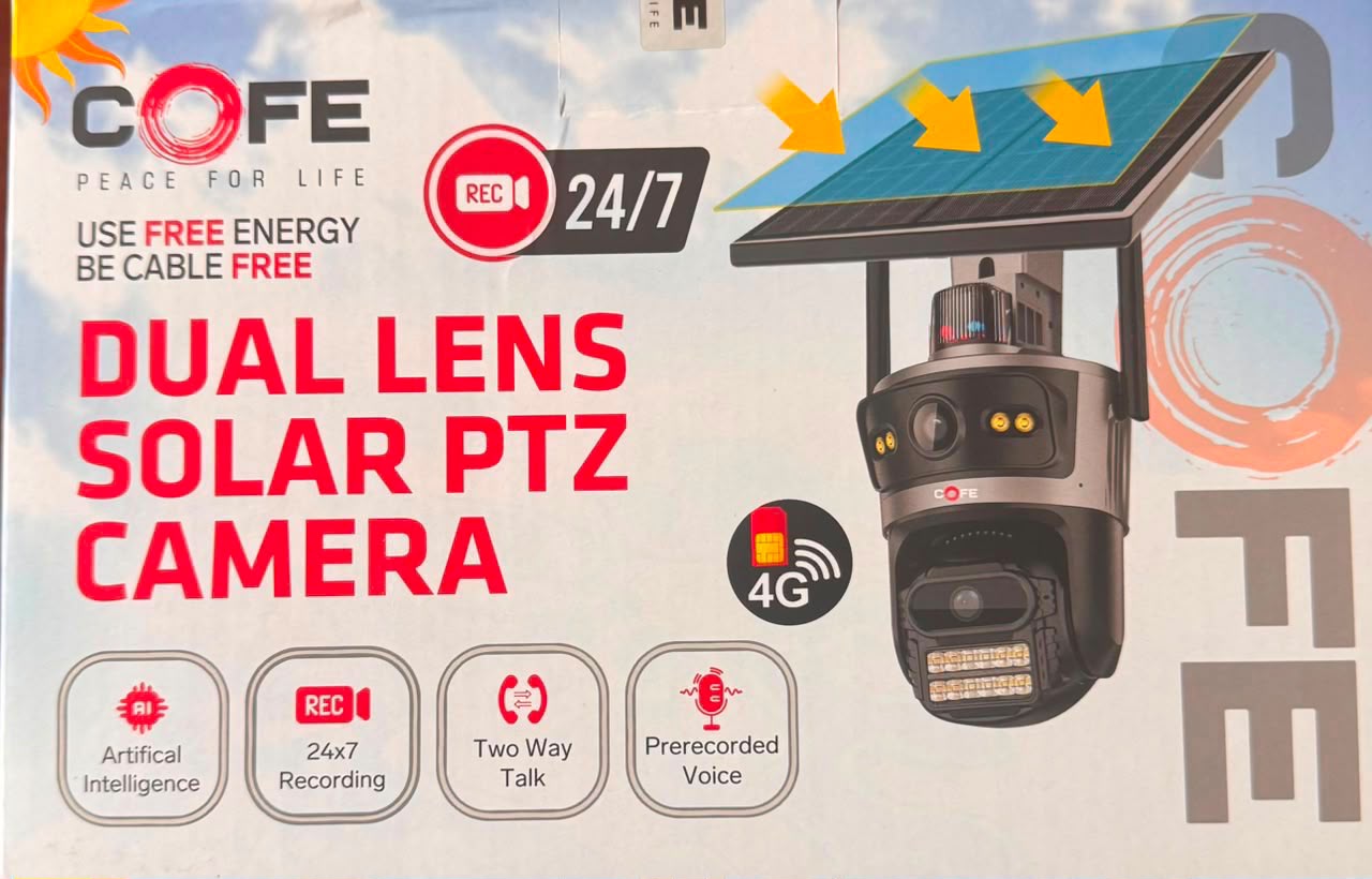 COFE Dual Lens Solar PTZ Camera – 4G & WiFi (CF-4G-PTSL24A-DL)