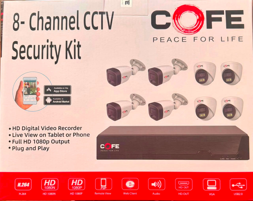COFE 8-Channel CCTV Security Kit – Full Colour Night Vision