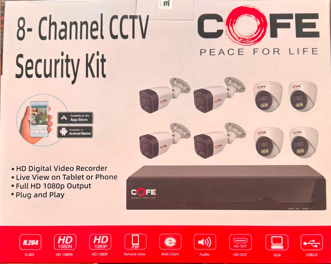 COFE 8-Channel CCTV Security Kit – Full Colour Night Vision
