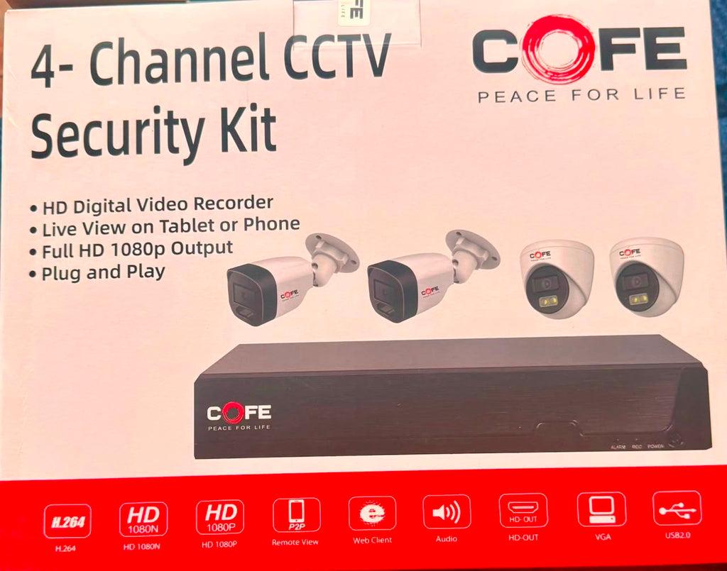 COFE 4-Channel CCTV Security Kit – Full Colour Night Vision