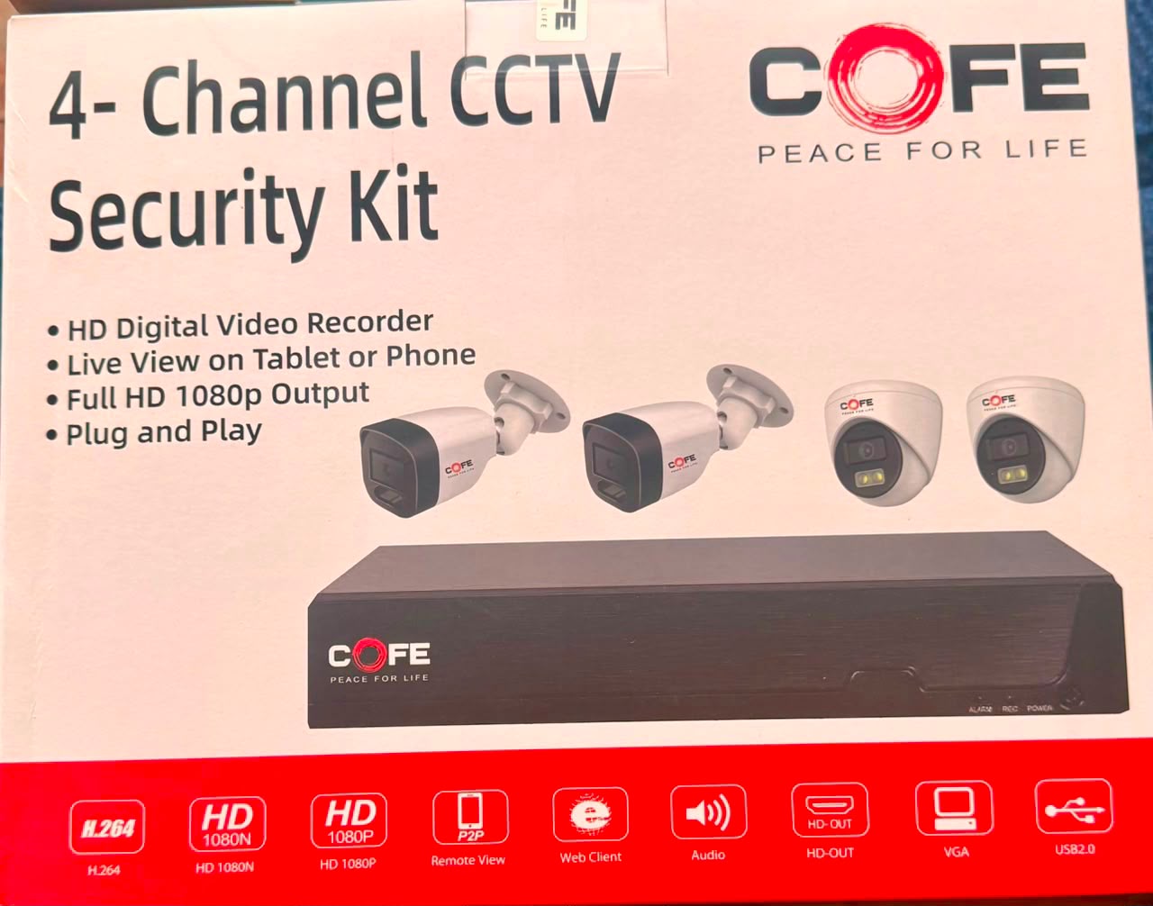 COFE 4-Channel CCTV Security Kit – Full Colour Night Vision