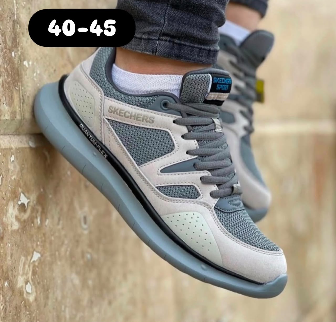 Skechers Sport Quantum Flex Sneakers Grey/Cream