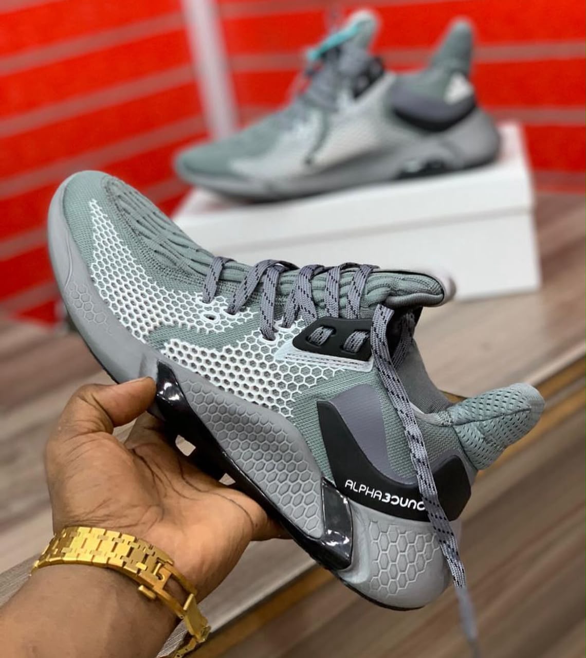 Adidas Alphabounce Running Sneakers Grey & Black