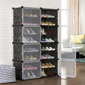 Modular Shoe Cabinet Rack – 8-Tier with Clear Doors