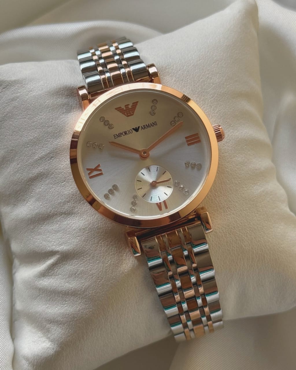 Emporio Armani Women's Watch – Two-Tone Rose Gold & Silver