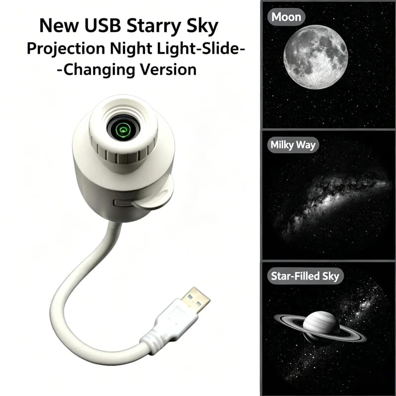 USB Rotating Star Projector Night Light RGB Color Changing LED Galaxy Projection Lamp