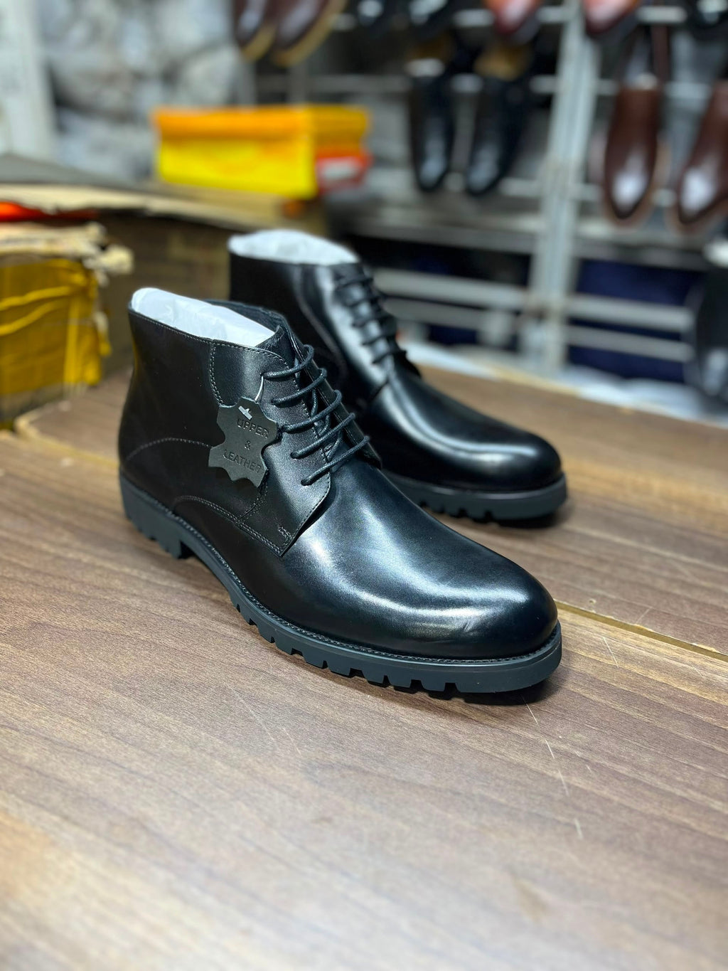 Men's Genuine Leather Chukka Boots Black