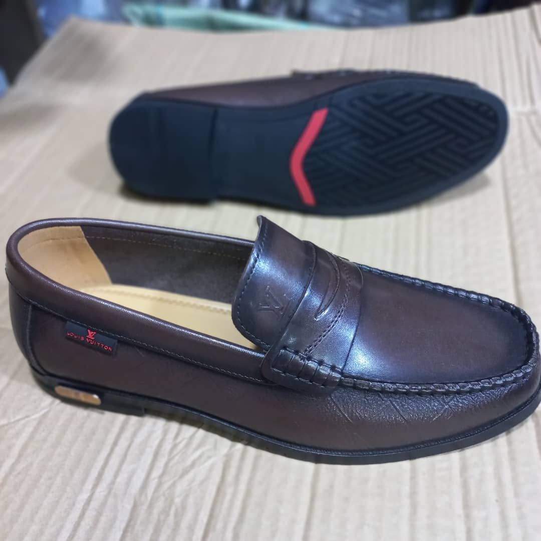 Men's Burgundy Brown Leather Penny Loafer