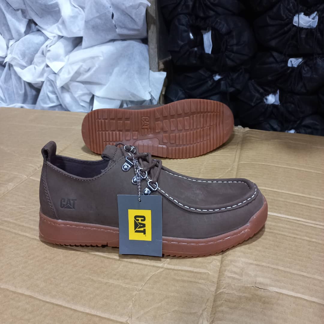 Men's Dark Olive Brown Nubuck Leather Moc-Toe Casual Shoe