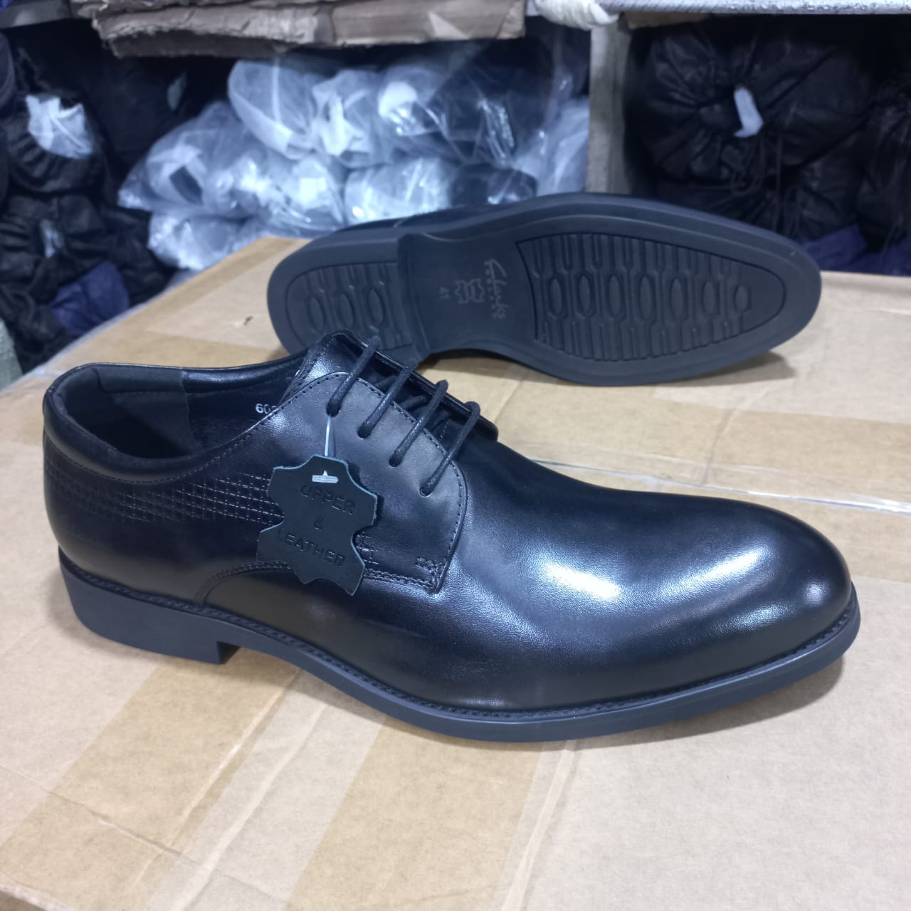 Black Leather Glossy Derby Shoes