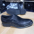 Black Leather Slip-On Loafer Shoes
