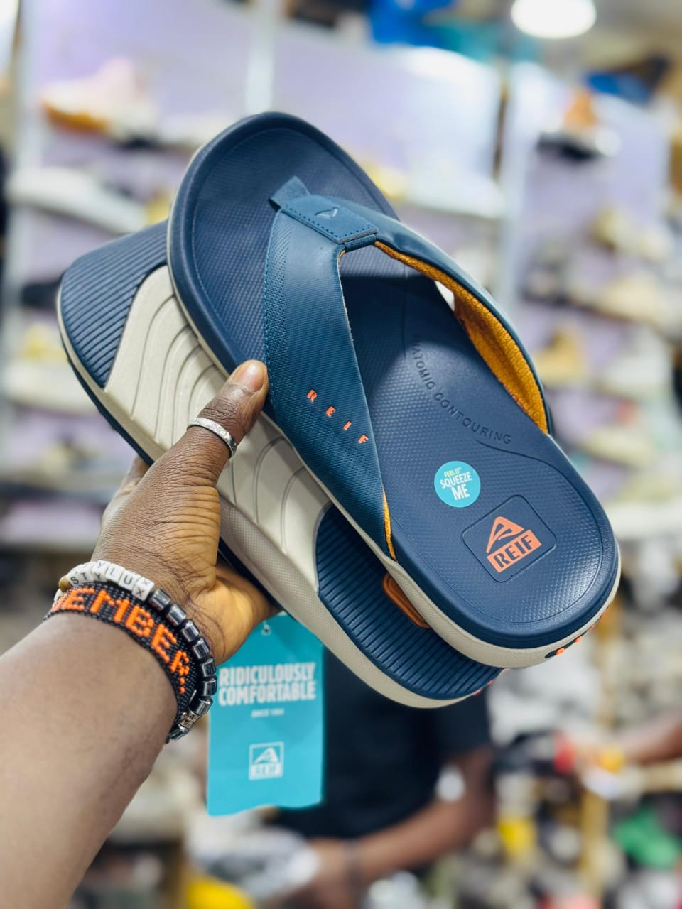 Reef Men's Navy Blue Flip Flop Sandals