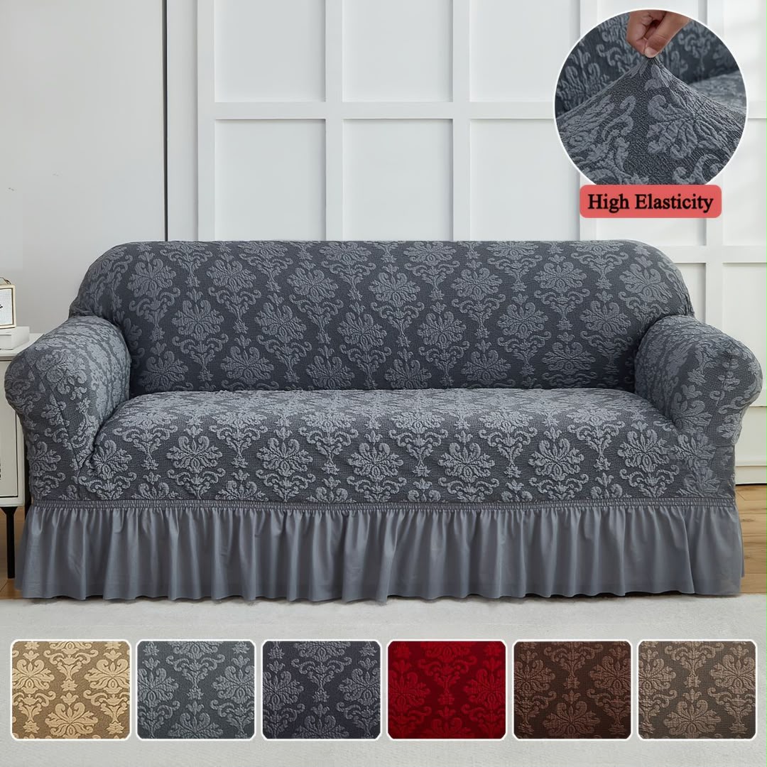 3 Seater Jacquard Sofa Cover – Multiple Colors