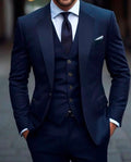 Men's Navy Blue 3-Piece Suit