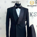 Men's Double-Breasted Tuxedo Suit – Black