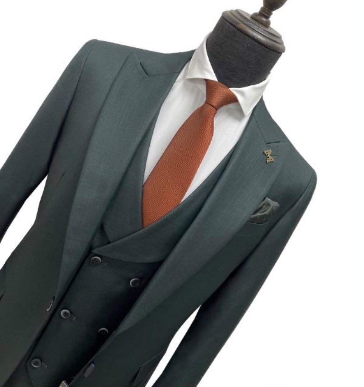 Men's 3-Piece Slim Fit Suit – Dark Green