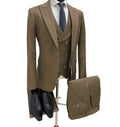 Men's 3-Piece Slim Fit Suit – Camel Brown