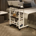 Adjustable Height Laptop Desk with Storage Shelves