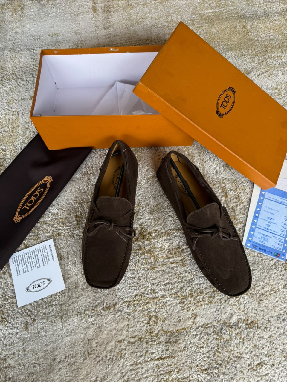 Tod's Dark Brown Suede Lace Moccasin Loafers