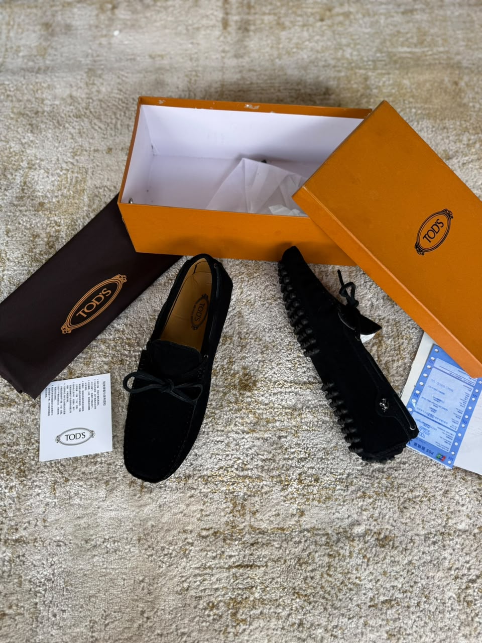 Tod's Black Suede Lace Moccasin Loafers