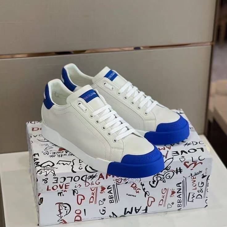 Dolce & Gabbana Portofino Sneakers – White & Blue