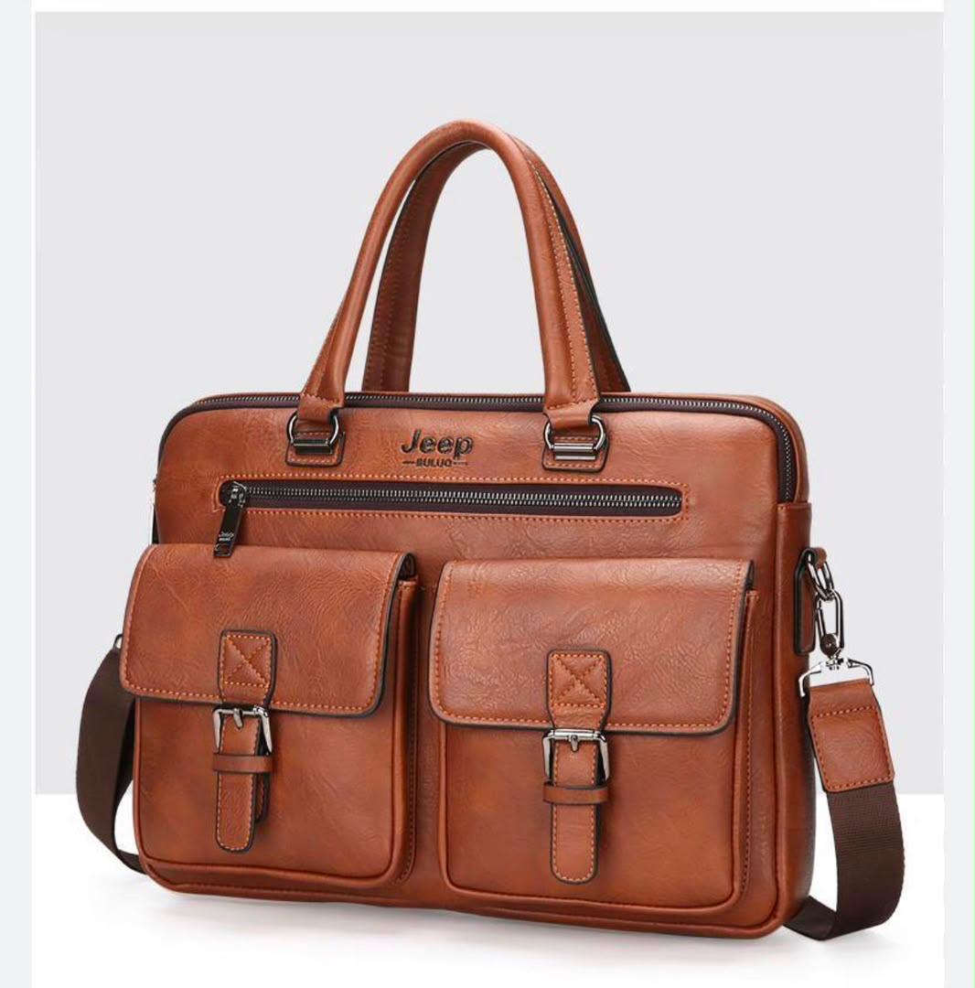 Jeep Buluo Leather Briefcase Bag