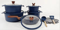 RONNOR Premium Navy Blue Non-Stick Cookware Set with Utensils