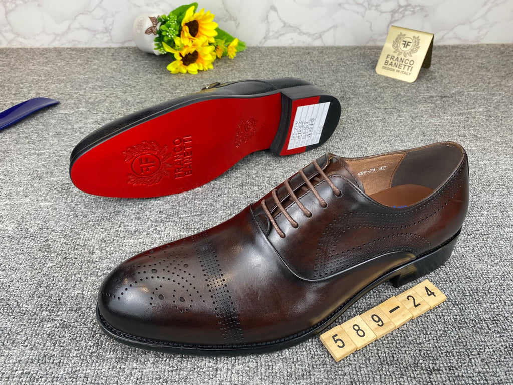 Franco Banetti Dark Brown Brogue Oxford