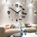 DIY Frameless Giant Wall Clock with Word & Number Stickers