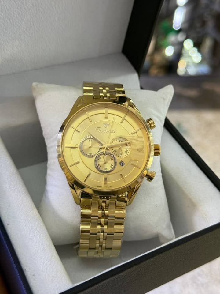 Junmei Chronograph Full Gold Watch