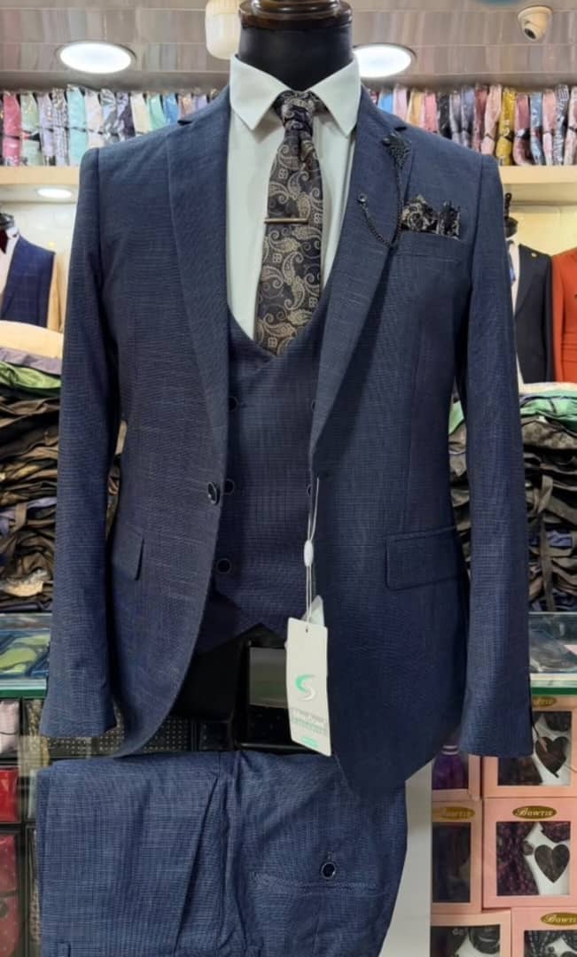 Men's Navy Blue 3-Piece Suit
