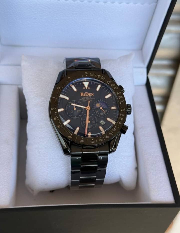 Biden Chronograph All-Black Rose Gold Watch