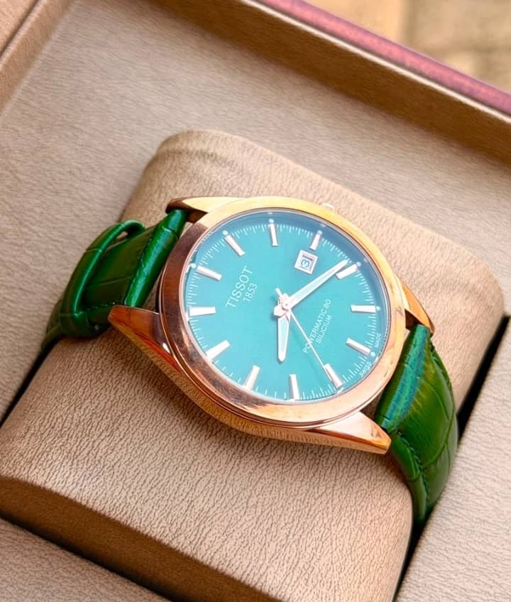 Tissot 1853 Powermatic 80 Teal Dial Rose Gold Watch