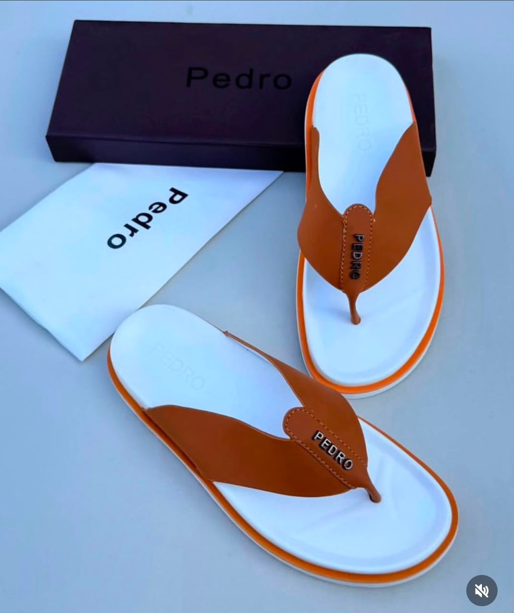 Pedro Tan Leather Flip Flop Sandal