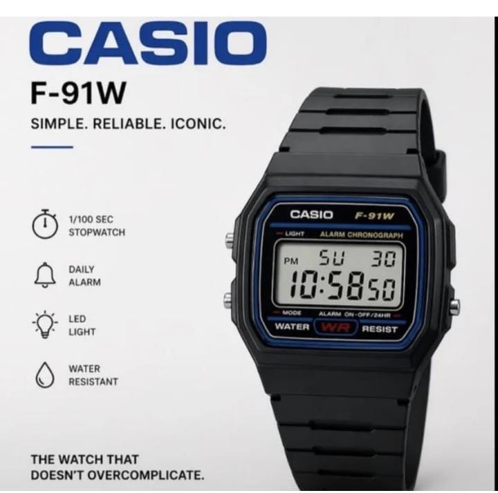 Casio F-91W Classic Digital Watch – Black