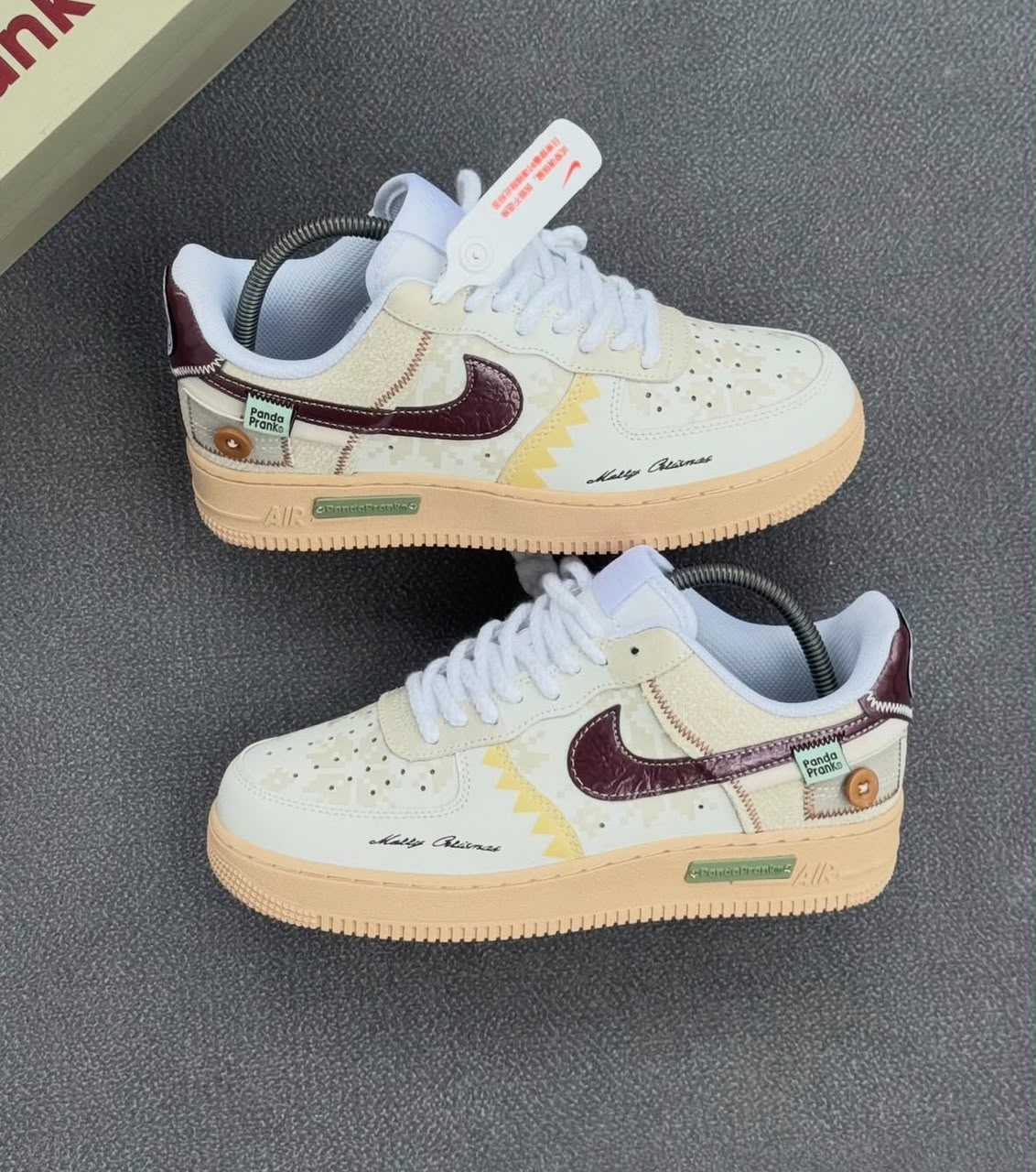 Nike Air Force 1 Low x Panda Pranks Cream/Burgundy