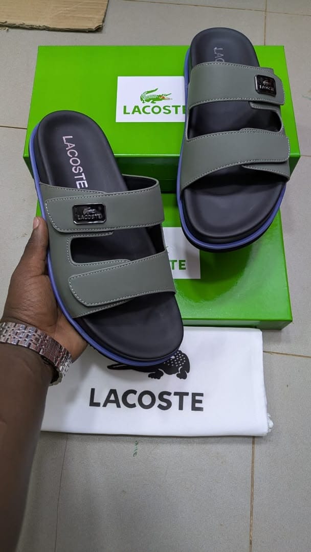 Lacoste Dual-Strap Slide Sandals