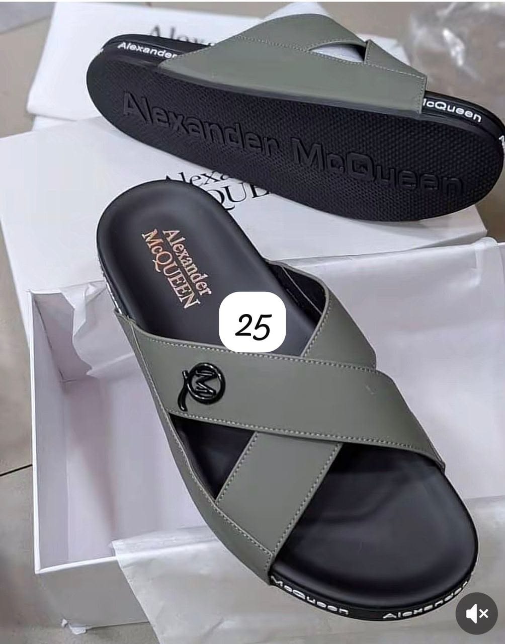 Alexander McQueen Cross-Strap Slide Sandals