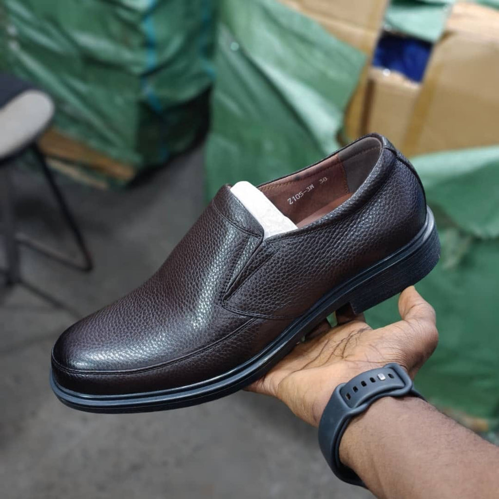 Men's Dark Brown Leather Slip-On Loafer
