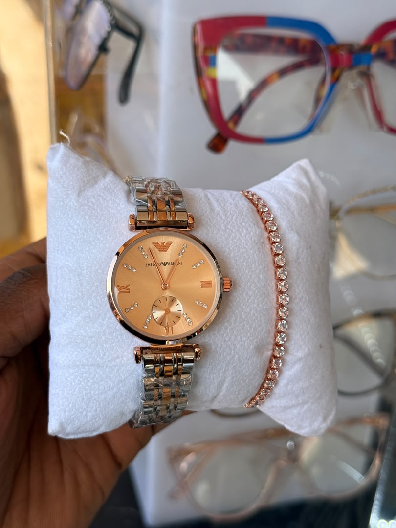 Emporio Armani Women's Rose Gold Two-Tone Watch