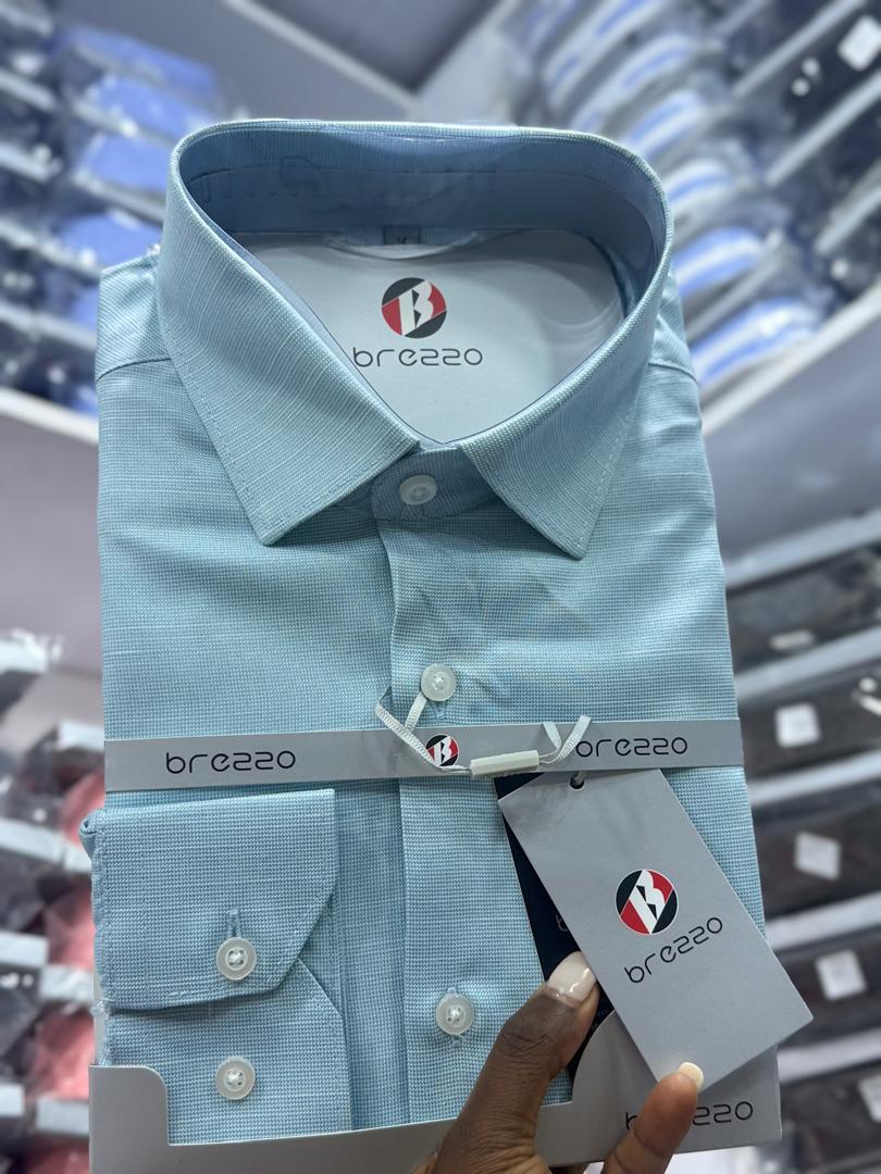Men's Teal Ice Blue Oxford Formal Dress Shirt – Brezzo