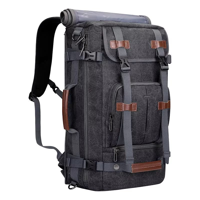 Multi-Function Canvas Backpack with Invisible Straps