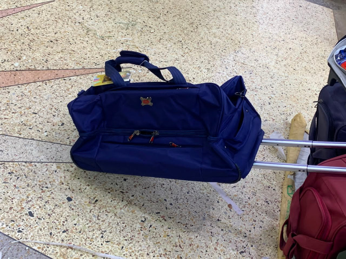 Navy Blue Wheeled Travel Duffel Bag