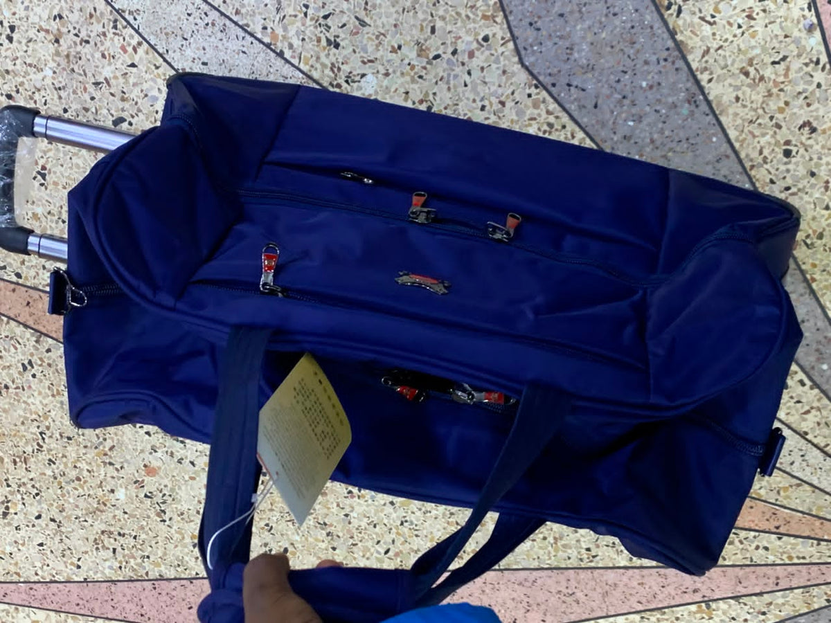 Navy Blue Wheeled Travel Duffel Bag