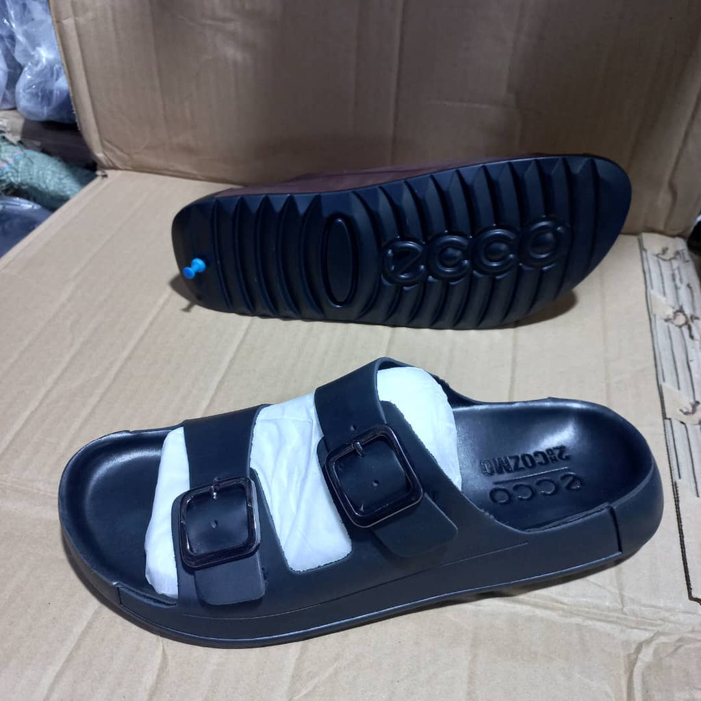 Ecco Men's Double Strap Buckle Slide Sandals